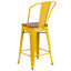 Tabouret de bar ou de comptoir en métal Marian avec dossier et siège en bois Marian-2101696446-2101696441-2127243145
