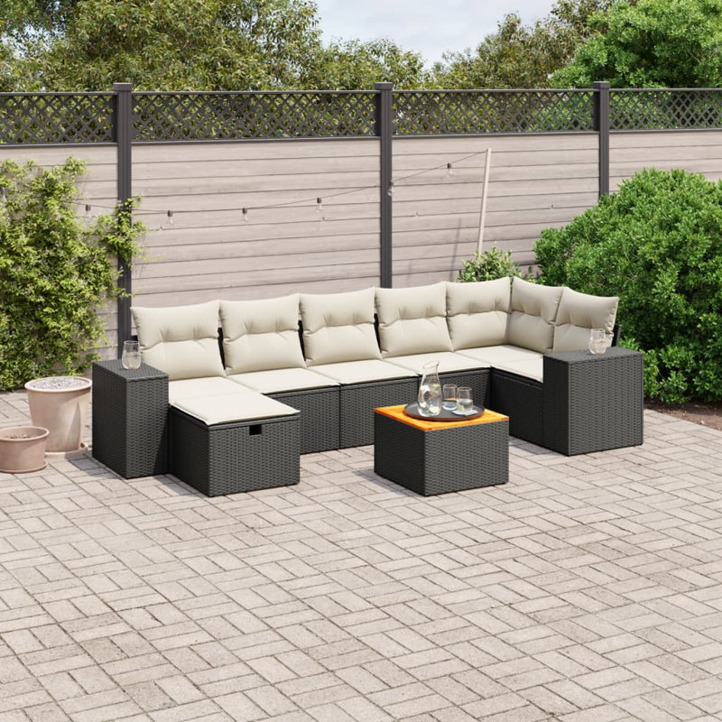 Ensemble de canapé de jardin Vidaxl, Noir