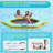 10 FT Hexagonal Floating Ring Inflatable Water Hammock with Soft Ladder, Heavy Duty Lake Raft for Pool and Lake, Inflatable Raft Fits Multiple People for Summer Party, Mint Green+Black
