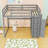Full Size Wooden Loft Bed With Wardrobe, Multi-Layer Storage Shelves And LED Lighting-1187622147