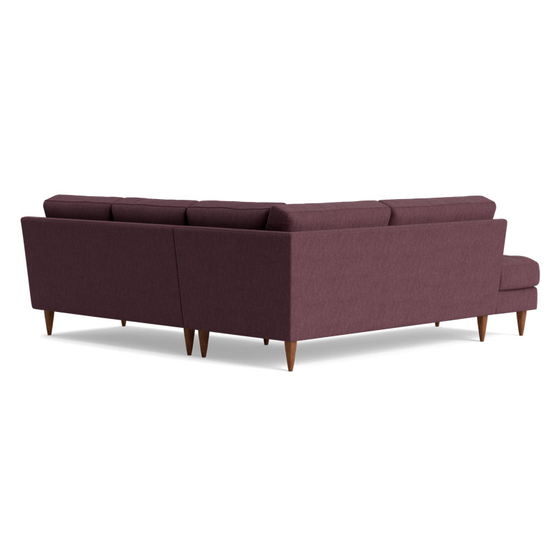 MCM Sectional, Performance Weave - Aubergine, Left Hand Facing