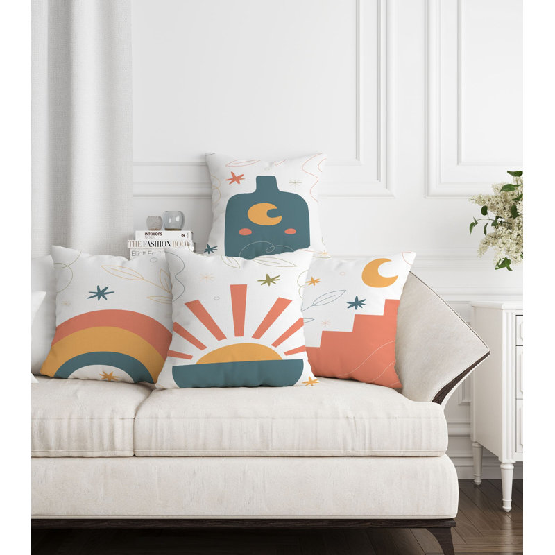 Ensemble de housse de coussin lavable et repassable 4 pièces
