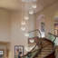 Grand lustre en cristal avec escalier en spirale 13 lumières Herrin