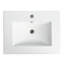 Comptoir de meuble-lavabo blanc brillant 24 po pour la salle de bain - lavabo en céramique seulement, P 24 po x l 18,3 po H 6,7 po, comptoir épais 0,81 po, profondeur de l'évier interne 4,72 po-1567323614