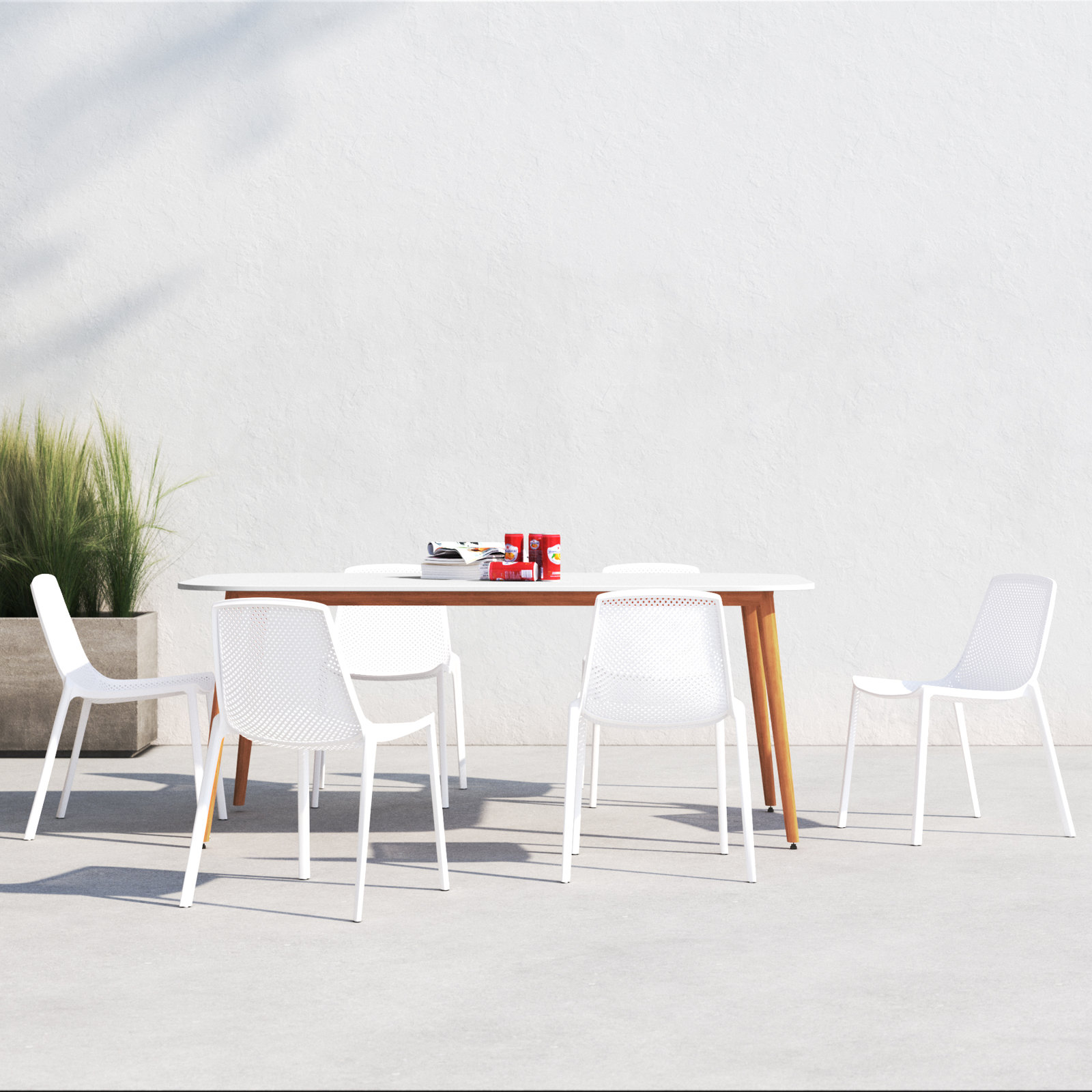 Anautica 76" Eucalyptus Patio Dining Set