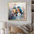 Toile avec cadre flottant or