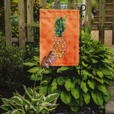 Polkadot à 2 côtés en polyester 15 x 11 po ananas drapeau de jardin