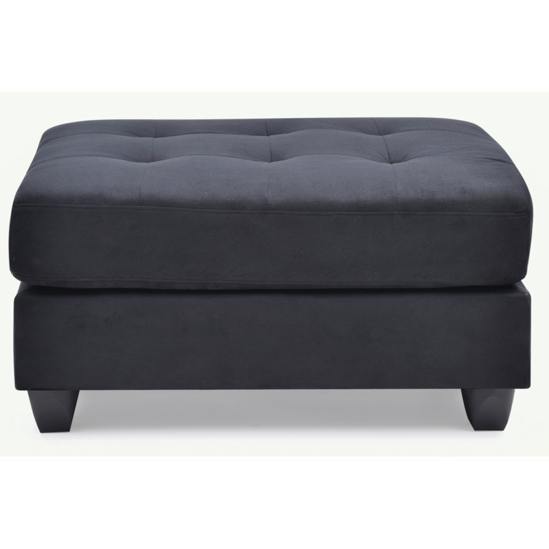 Sleek Contemporary Black Ottoman
