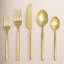 Fortessa Capri 18/10 Stainless Steel 20 Piece Flatware Set (Service for 4), Brushed Gold