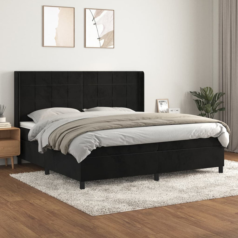 Lavont Bed, Black/Black, 200 x 200cm