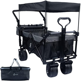 Le chariot de camping pliable à structure en acier supporte 220 lb