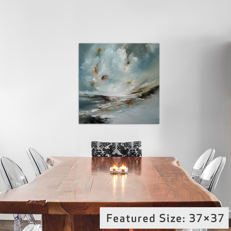 The Journey, peinture sur toile tendue, H 18 po x l 18 po x P 1,5 po, Toile avec cadre noir, Pas de tapis