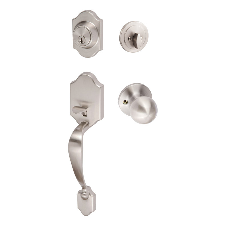 Ensemble de poignées corail, Nickel satiné, Réversible, Bouton de Tahoe