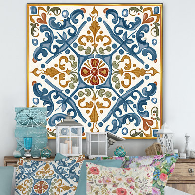 " Mediterranean Tiles In Retro Blue V "