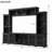 ON-TREND Minimalism  Entertainment Wall Unit With Bridge,  TV Console Table  Tvs Up To 70", Multifunctional TV Stand With Tempered Glass Door,-105490918