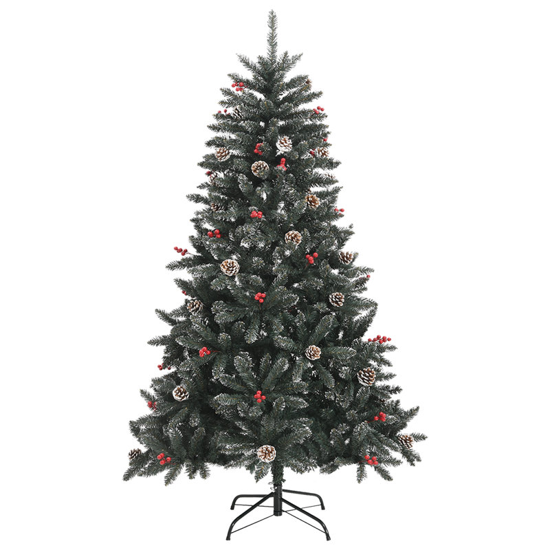 Arbre de Noël artificiel vidaXL avec 150 lumières DEL vertes 59,06 po