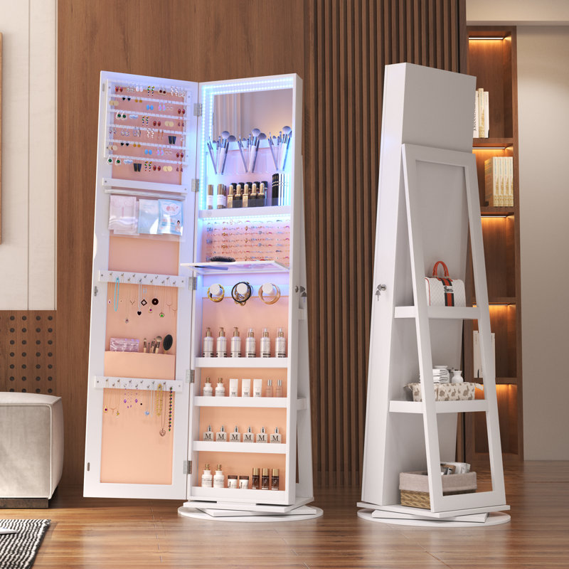 Blackhorse Jewelry Armoire, White/Beige