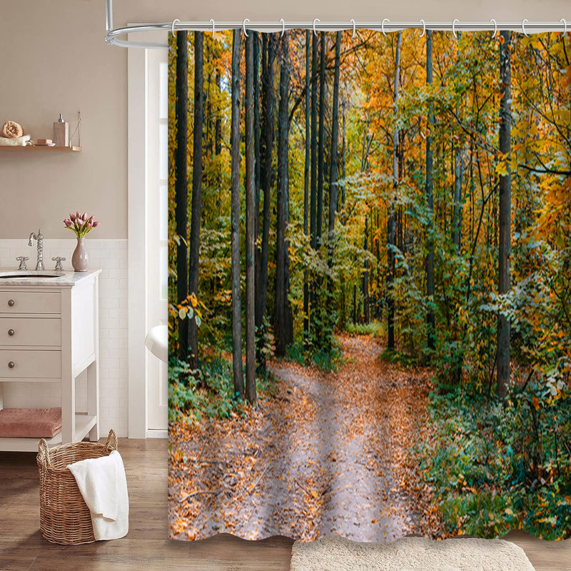 Rideau de douche à 12 crochets Forest Forest, L 72 po x l 72 po