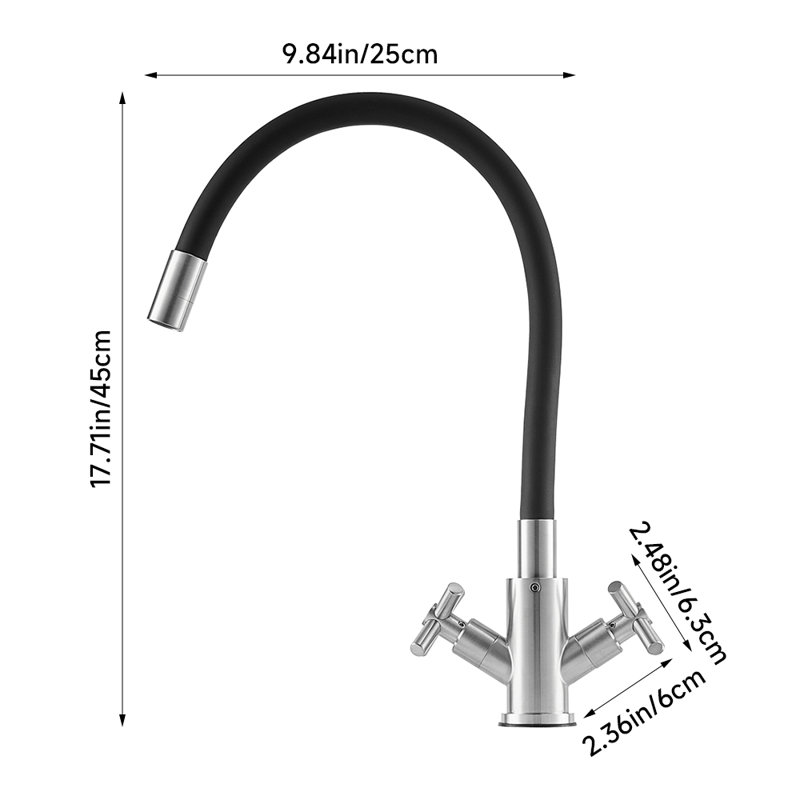 17 Stories Kitchen Faucet, Black