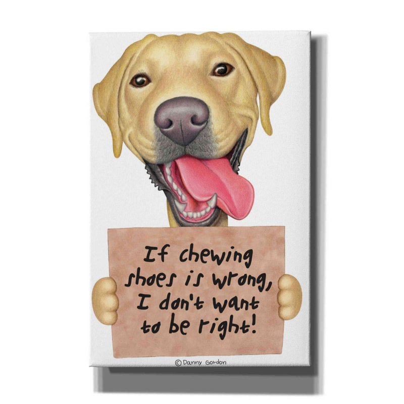 Red Barrel Studio® «Yellow Lab tenant sign» par Danny Gordon Art, H 18 po x l 12 po x P 0,75 po