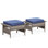 Ensemble de 2 repose-pieds d'extérieur en osier PE avec coussins en mousse haute densité, fabrication résistante aux intempéries et fonctionnalité polyvalente polyvalente pour les patios et les terrasses.