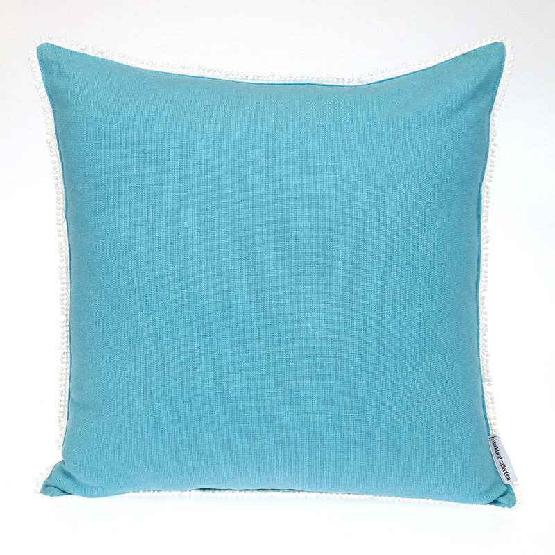 Parkland Collection Transitional Solid Blue Square 16" x 16" Pillow, Blue, 16" x 16"