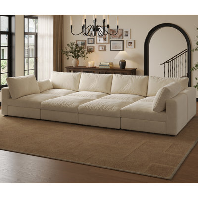 128" Sectional Modular Sofa With Storage