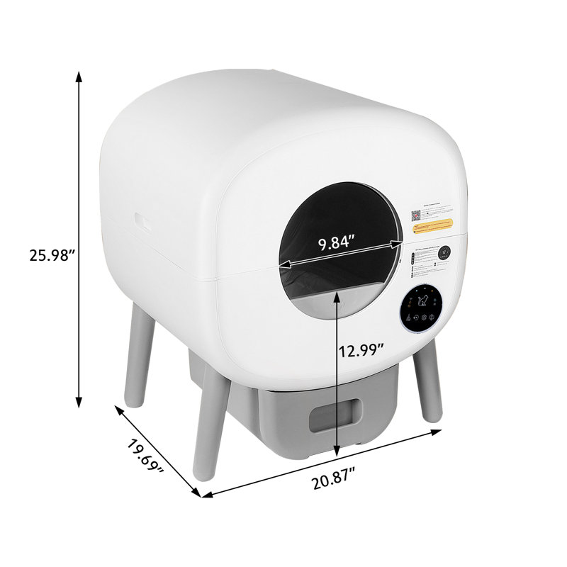 Autonettoyant automatique pour bac à litière, bac à litière intelligent de luxe à grande capacité avec caractéristiques de sécurité avancées