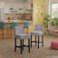 Ensemble de 2 tabourets de bar Modern en bois d'hévéa, dossier en L, capacité de 250 lb-1108685737