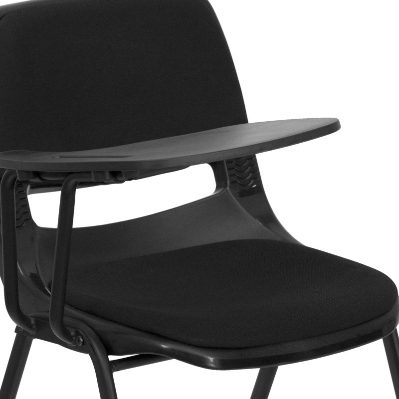 Padded Ergonomic Shell Chair with Right Handed Flip-Up Tablet Arm