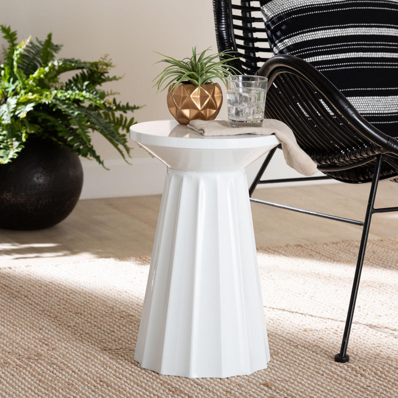 Table d'appoint Baxton Studio Ulmer, Blanc