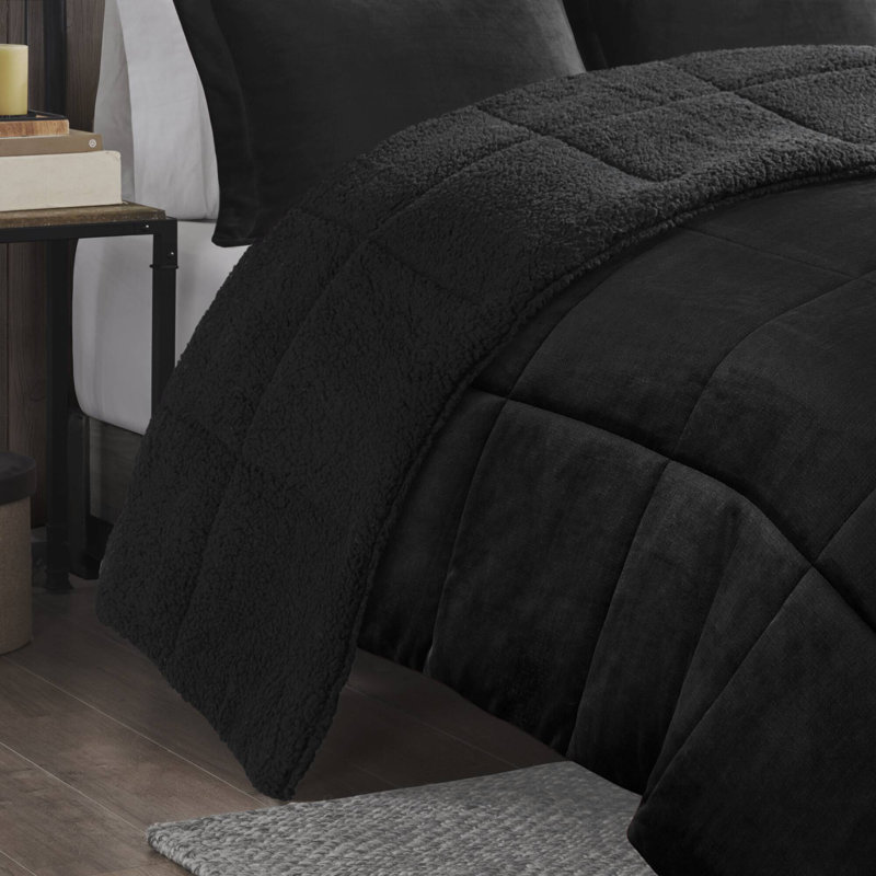 Ensembles de literie en sherpa douillet douillet, polyester grand lit, maison moderne