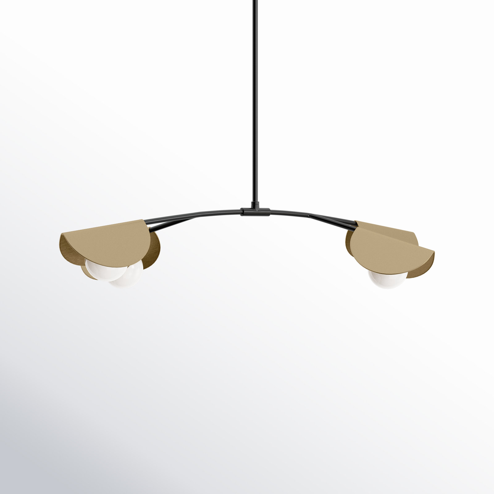 Gamora 4 Light Dimmable Pendant, Matte Black/Aged Brass