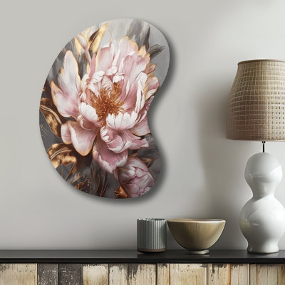 Wadebridge - Unique Shape Peonies Metal Wall Art, Freeform Metal Wall Sculpture Print
