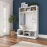 Ensemble de rangement pour hall d'entrée Yerani Everly Quinn avec portemanteau et banc à chaussures 48 W