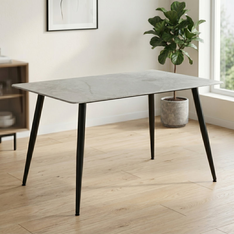 Stone Top Metal Base Dining Table