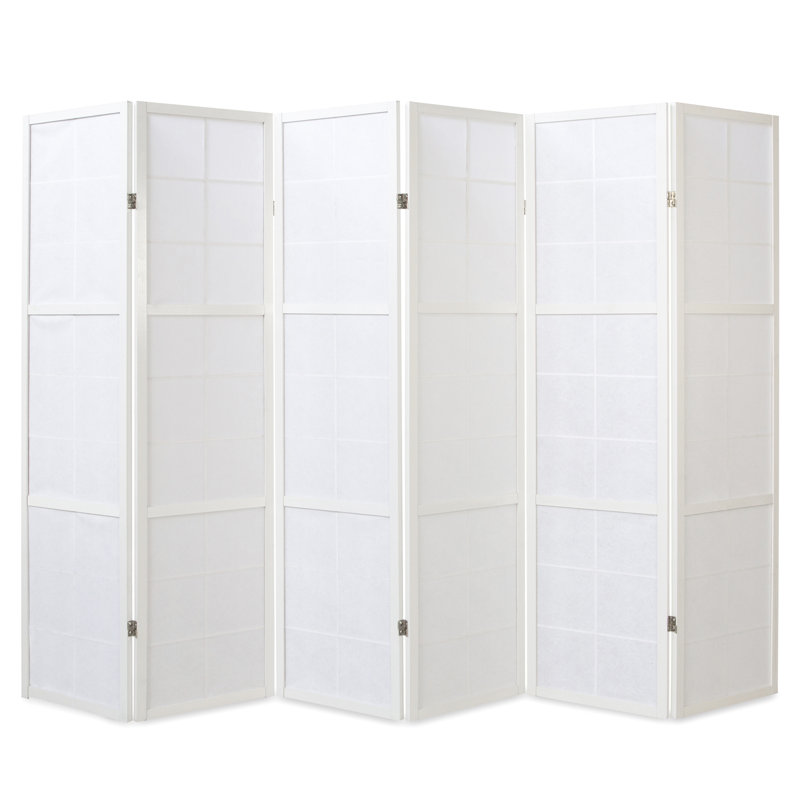 Bastian Room Divider, 6 Panels, White