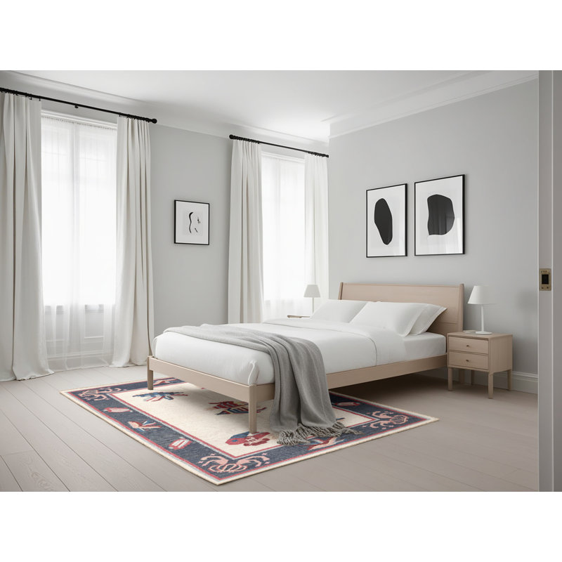 Tapis contemporain rouge / noir, Rectangle 5 pi x 7 pi