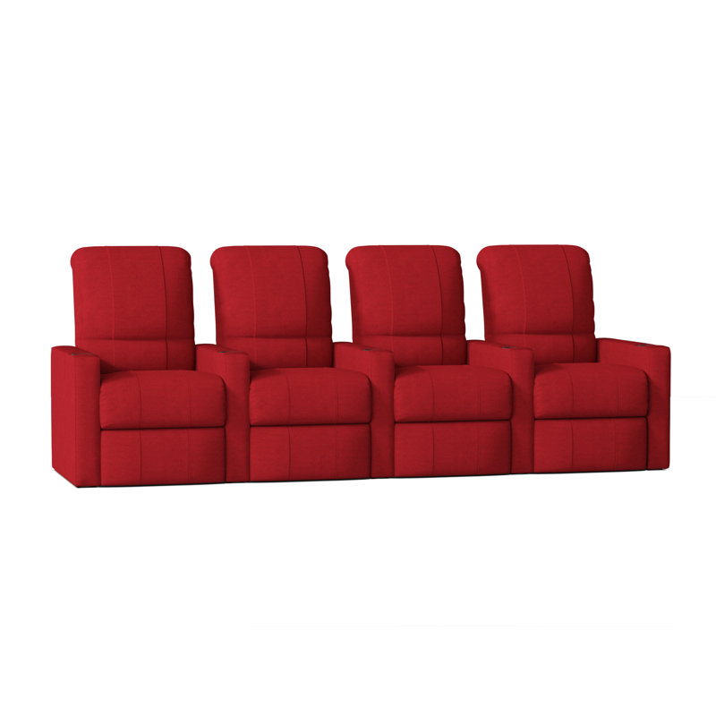 Rangée de sièges de cinéma maison (rangée de 4), Manuel, Rouge luxueux