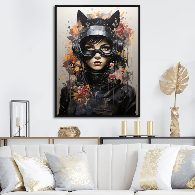 Art sur toile, "Cateline Blooms II", H 40 po x l 30 po x P 1,5 po, Cadre flottant noir