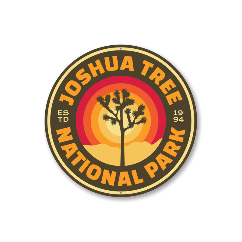 Panneau en aluminium du parc national Joshua Tree, H 18 po x l 18 po x P 0,06 po