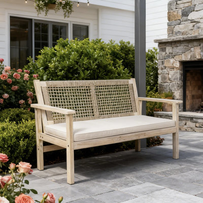 Causeuse d'extérieur avec coussins 47,2 po Acacia