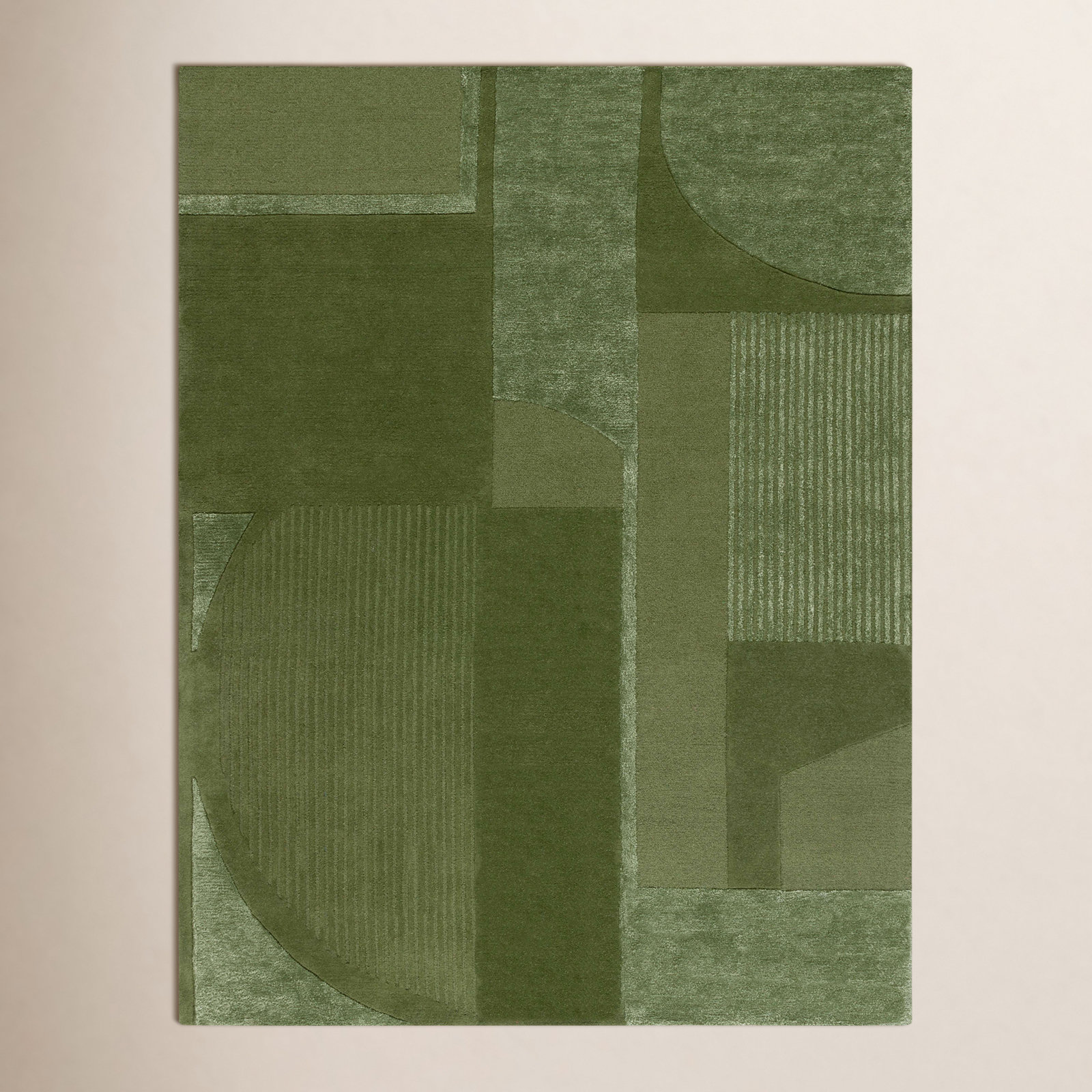 Mesmer Hand-Tufted Geometric Wool Rug, Rectangle 6' x 9'