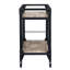 Chariot de service de style industriel avec deux tablettes, un porte-bouteilles de vin et un support à verres à pied à 2 tablettes Easy Rustic