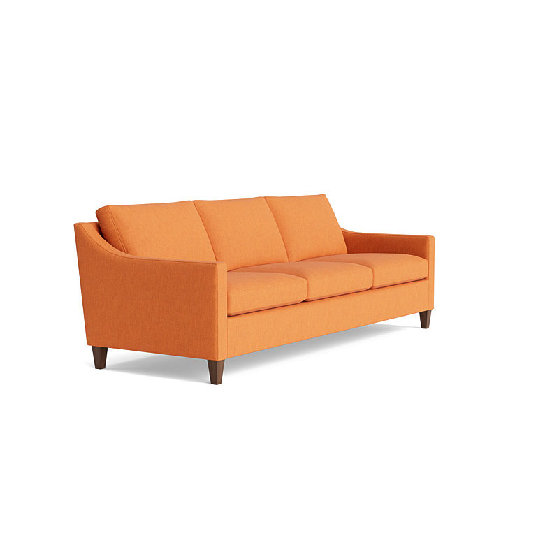 Vera Sofa (95"), Walnut Finish (Angled), Performance Weave - Carrot