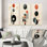 «Waning With The Moon Circular Retro Geometrics I», ensemble de 3 pièces d'art géométrique moderne