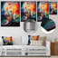 Rainbow Moons Retro Geometrics - Abstract Landscape Wall Art Living Room-1250949764-1250949822