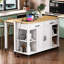 Extendable Kitchen Island with Dining Table, Internal Storage, and Power Outlets for Modern Kitchens