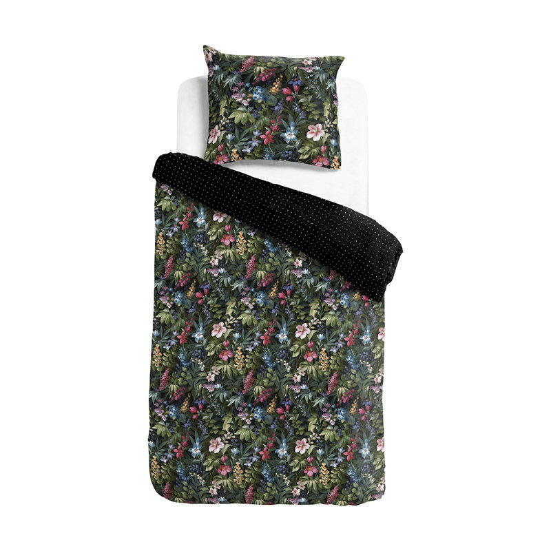 Acus Green/Pink/Black Satin 200 TC, 140 x 220 cm - 2 Pillowcases (60 x 70cm)