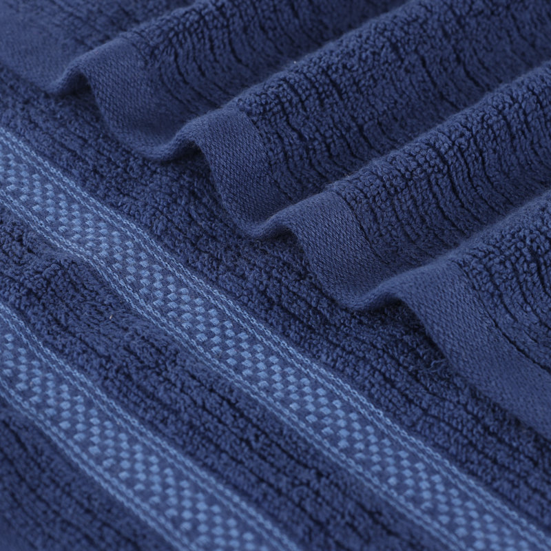 Ensemble de serviettes de salle de bain 8 pièces Orley Zero Twist, Bleu marine, Ensemble de serviettes 8 pièces